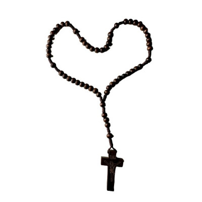 TERÇO MADEIRA CAST.ESCURO 28cm