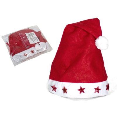 CHAPEU PAI NATAL C/LUZ 28X40CM