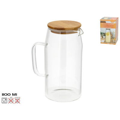 JARRO  VIDRO C/TAMPO BAMBU