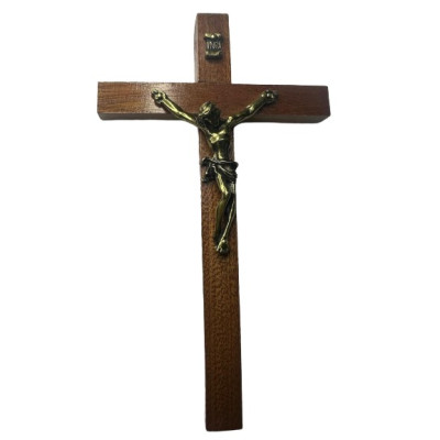 CRUCIFIXO MADEIRA S/PE 16cm