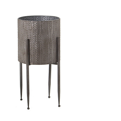 VASO METAL DOURADO C/PE PEQ