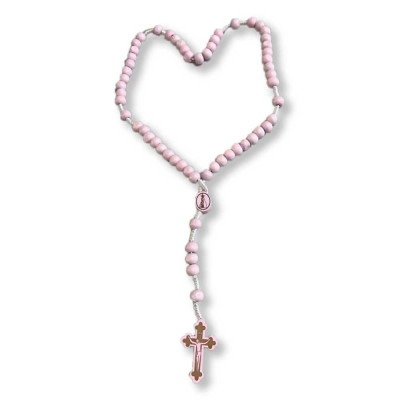 TERÇO MADEIRA ROSA 34cm