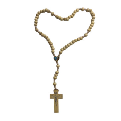 TERÇO MAD./BEJE C/FATIMA 29cm