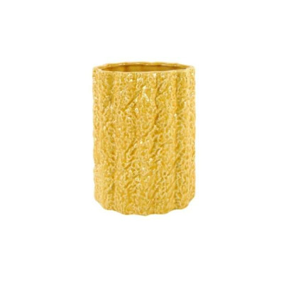 VASO CERAMICA COR AMARELO