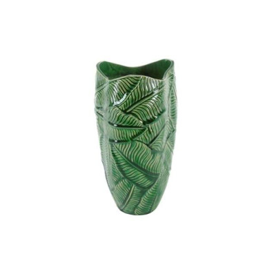 VASO CERAMICA C/FOLHAS  VERDE