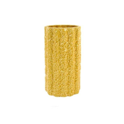 VASO CERAMICA COR AMARELO