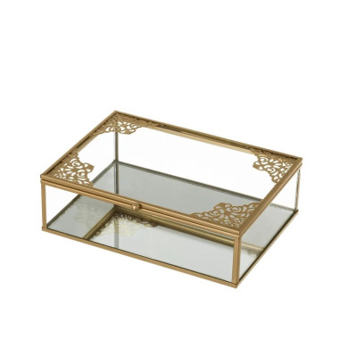 CAIXA VIDRO/METAL 20X15X6CM