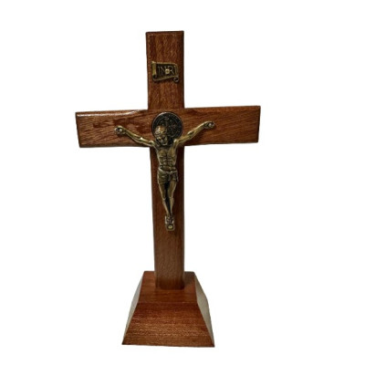 CRUCIFIXO MADEIRA C/PE 29.5cm