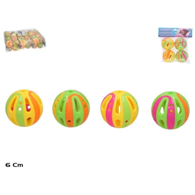 CONJ 4 BOLAS 6CM CHOCALHO 