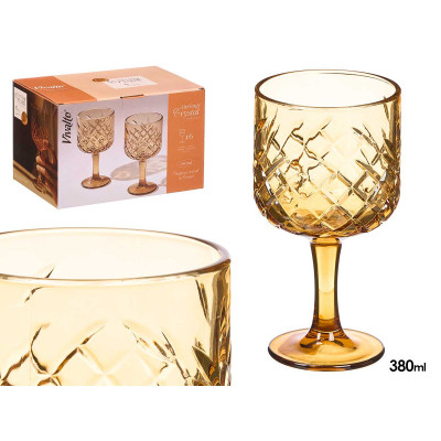 CONJ 6 COPOS COR AMBAR 380ML