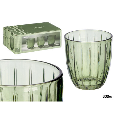 CONJ 6 COPOS COR VERDE 350ML