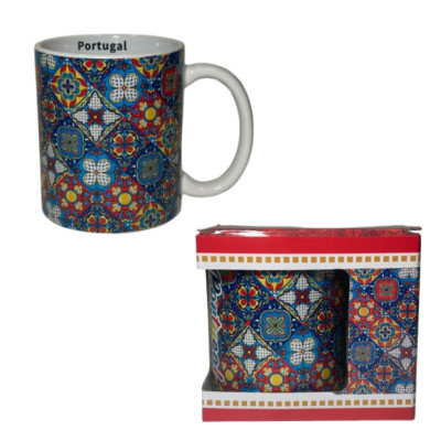 CANECA CERAMICA AZULEJO...
