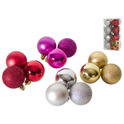 CONJ 16 BOLAS NATAL SORT. 5CM