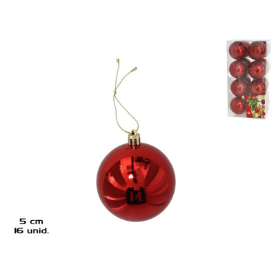 CAIXA C/16 BOLAS VERMELHA 5CM