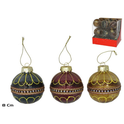  BOLA NATAL C/DOUR. 8CM