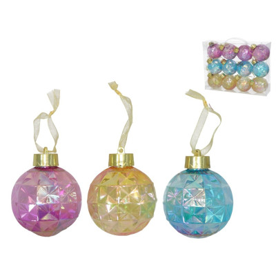 CONJ.C/12 BOLAS CORES 8cm