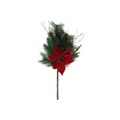 RAMO NATAL C/ FLOR VERM 60CM