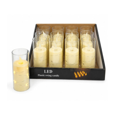 VELA LED CILINDRICA CREME