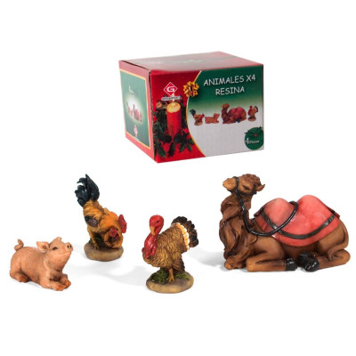 CONJ C/4 ANIMAIS PRESEPIO 5cm