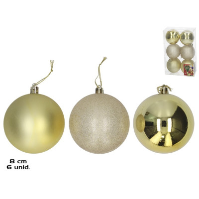 CAIXA 6 BOLAS NATAL DR 8CM
