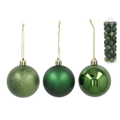 CONJ 36 BOLAS 6CM VERDE ESCURO