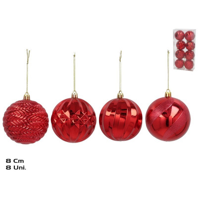 BOLA NATAL 8CM VERMELHA