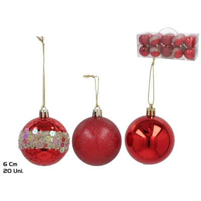 CAIXA BOLAS 6CM VERMELHO