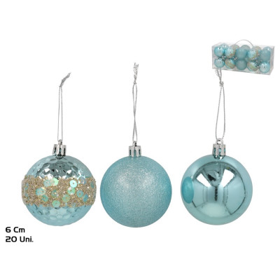 CAIXA BOLAS 6CM AZUL CLARO