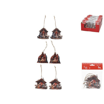 CONJ 2 PINGENTE NATAL 8-9CM