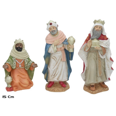CONJUNTO TRES REIS MAGOS 15CM