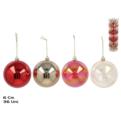 CAIXA C/36 BOLAS NATAL 6CM 