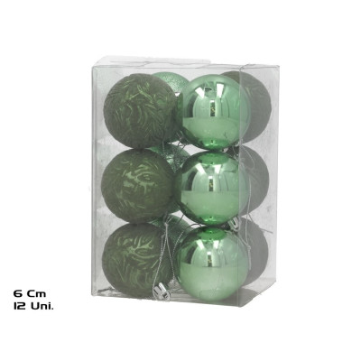 CAIXA C/12 BOLAS 6CM VERDE