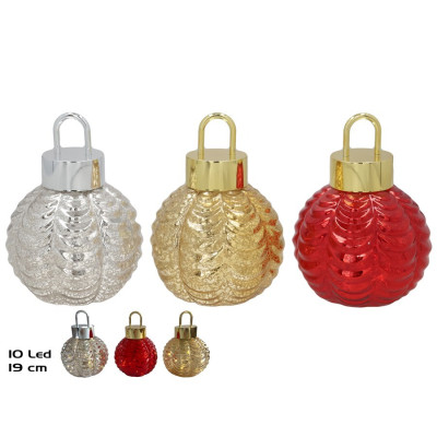 BOLA VIDRO C/LED 12X12X19CM