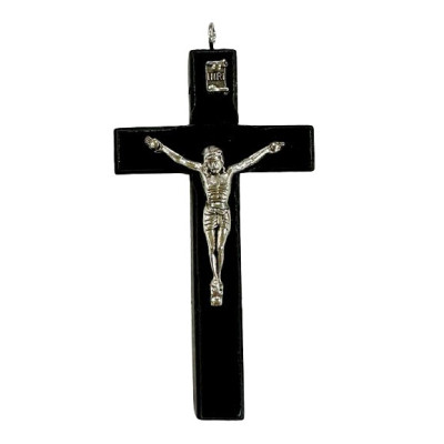 CRUCIFIXO MADEIRA PRETA 9cm
