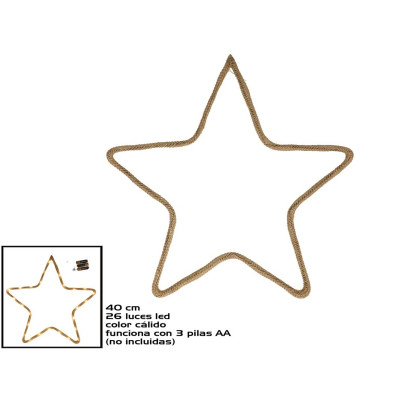 estrela corda 26 luzes 40cm