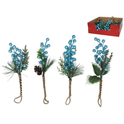 RAMO VERDURA NATAL C/AZUL 27CM