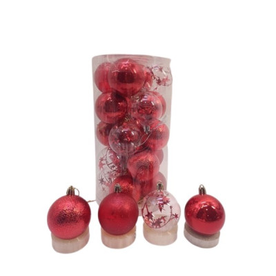 CONJ BOLAS NATAL VERMELHO