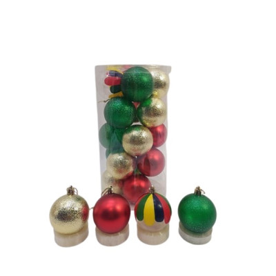 CONJ. BOLAS NATAL COLOR. 6CM