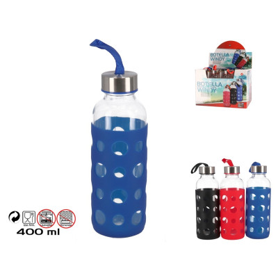 GARRAFA C/SILICONE CORES 400ml