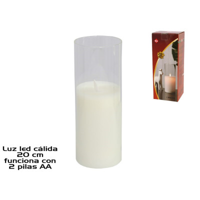 CASTIÇAL VELA/VIDRO LED 20cm