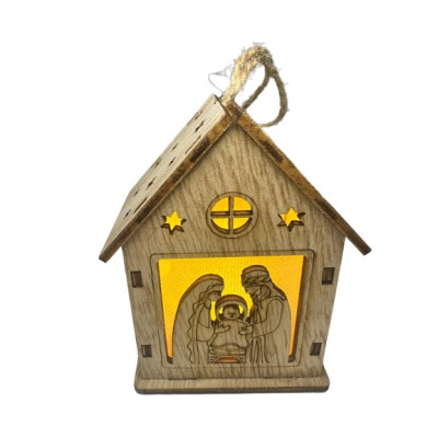 CASA MADEIRA C/PRESEPIO LED...