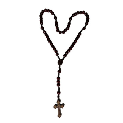 TERÇO MADEIRA BORDEAUX 34cm