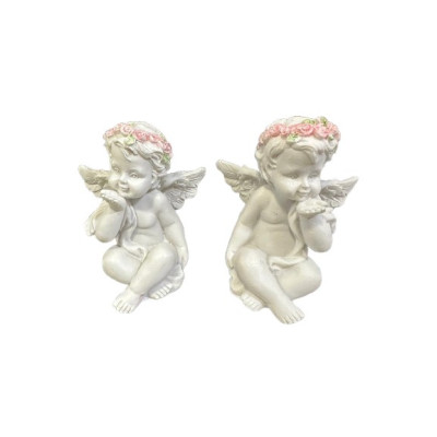 ANJO BRANCO C/COROA ROSA...