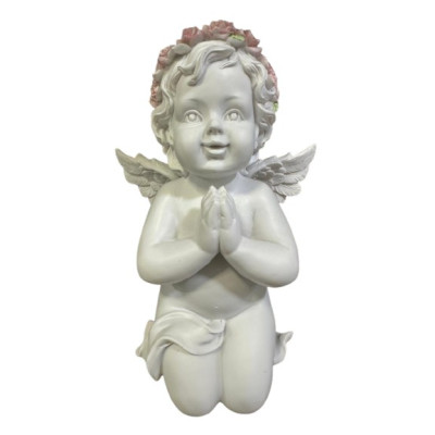 ANJO BRANCO C/COROA ROSA...