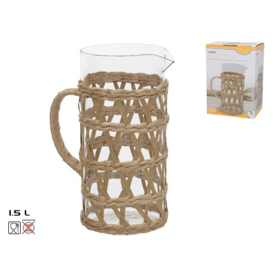 JARRA VIDRO C/RAFIA 1.5L